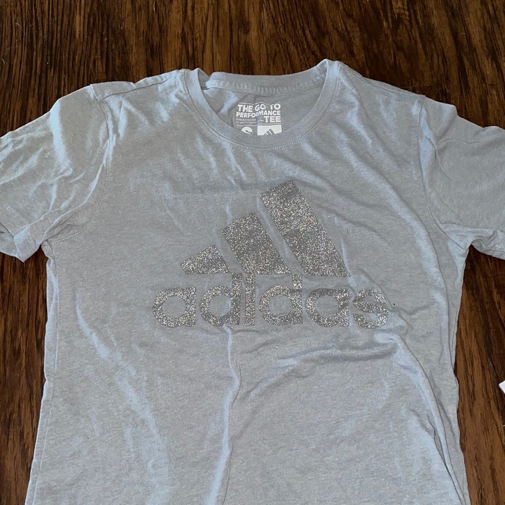 Sparkly grey adidas shirt